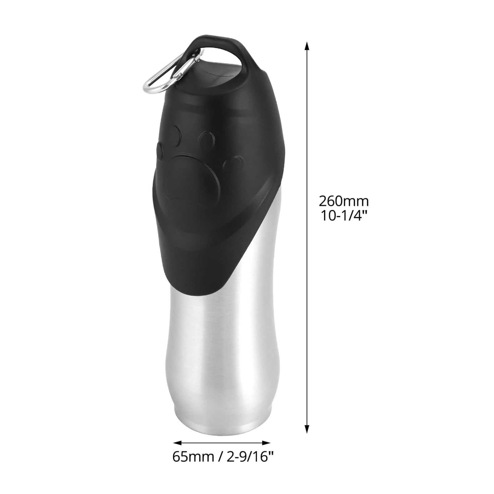 Borraccia per Cani 350ml/500ml/750ml Bottiglie d'Acqua per Cani in Acciaio Inossidabile 304 Alimentare Senza BPA Per Escursionismo Viaggio Passeggiata(500ml)