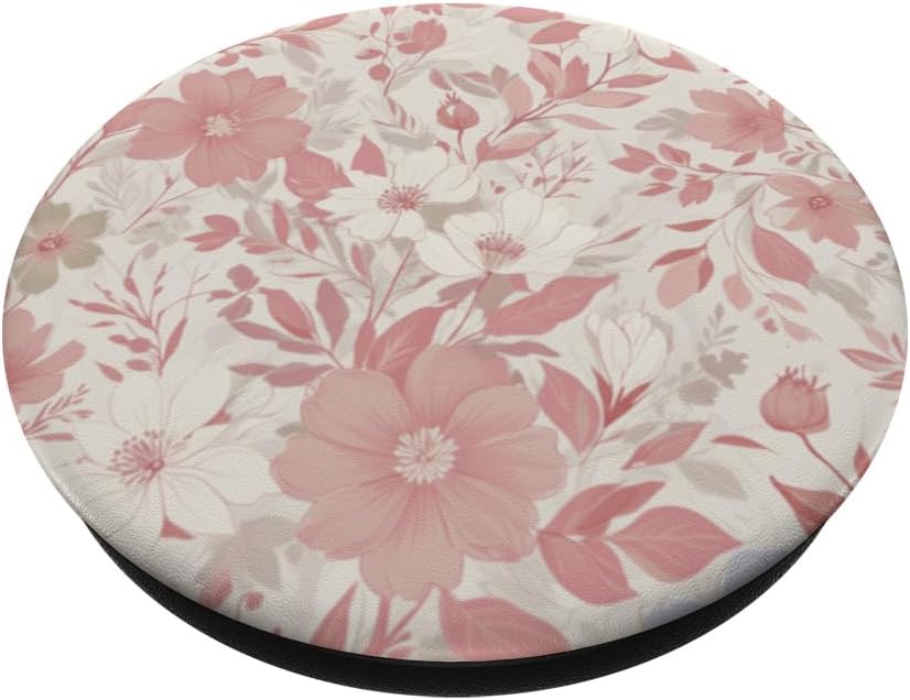 Pink Floral Pattern PopSockets Adhesive PopGrip - Image 2