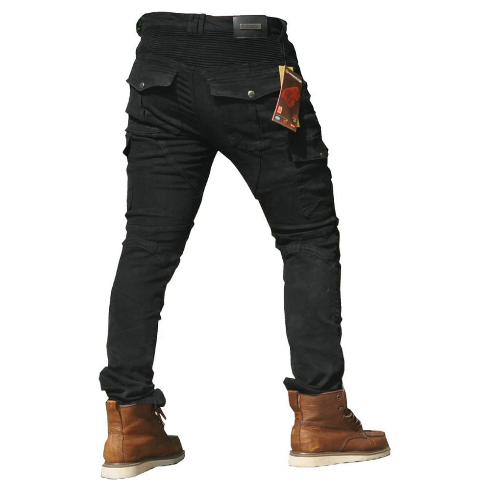 Uomo Moto Biker Jeans Rinforzato Protezione Pantaloni Linning Includono Armature Motorcycle Pants