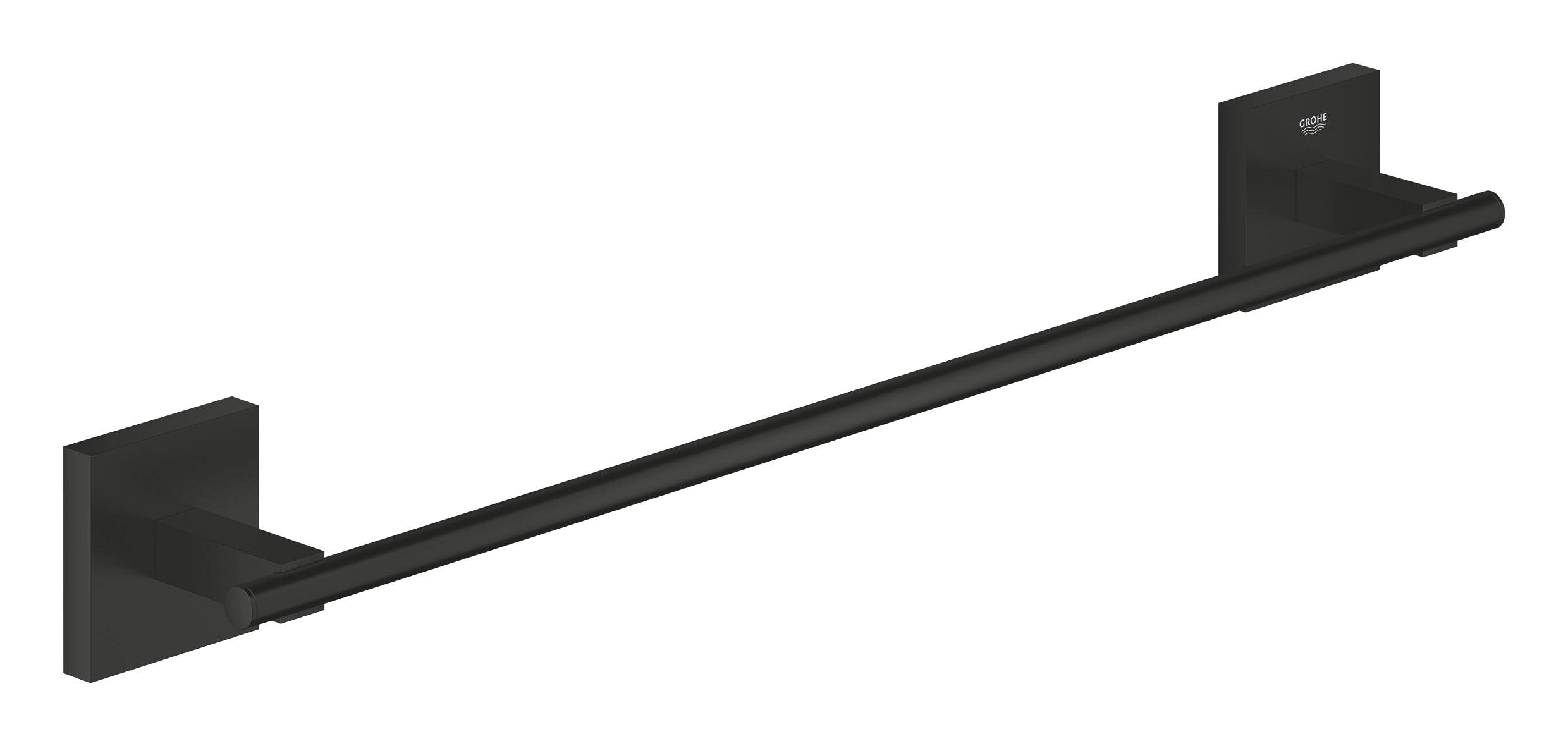 Start Cube QuickFix Towel Rail – Bathroom Wall Mounted Towel Holder (Metal, Concealed Fastening, Including Screws and Dowels), Size 450mm, Easy to Fit QuickGlue, Matt Black, 409872430