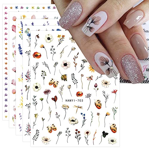 JMEOWIO Fiore Primaverile Adesivi Unghie Nail Art