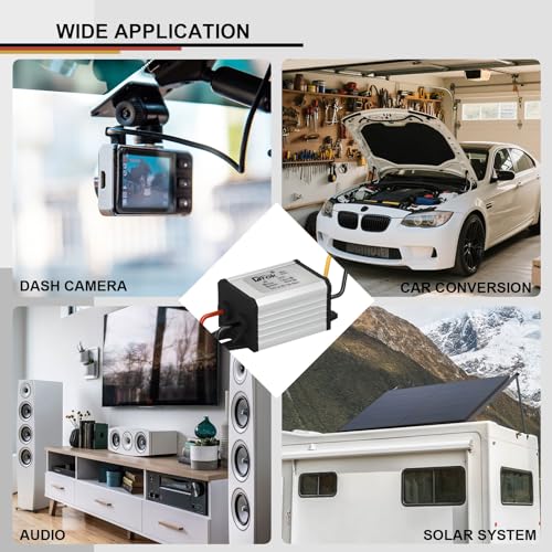 Image of DROK 12v to 9v Buck Converter, DC 8-35V to 9V 2A 18W Voltage Regulator Board Power Supply Module, 9V 12V 24V Waterproof Car Volt Step Down Buck Converter