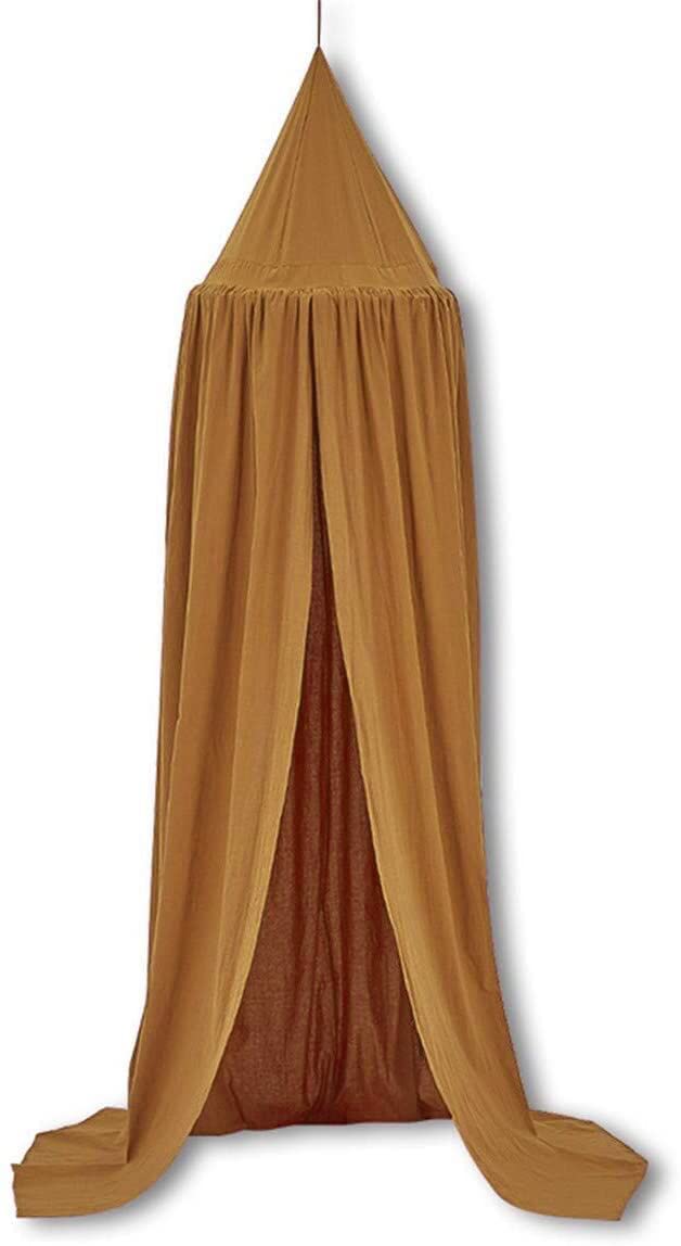 LLBubble Kids Baby Round Dome Bed Canopy Cotton Cloth Mosquito Net Children Indoor Outdoor Castle Play Tent Room Hanging Decoration-Orange