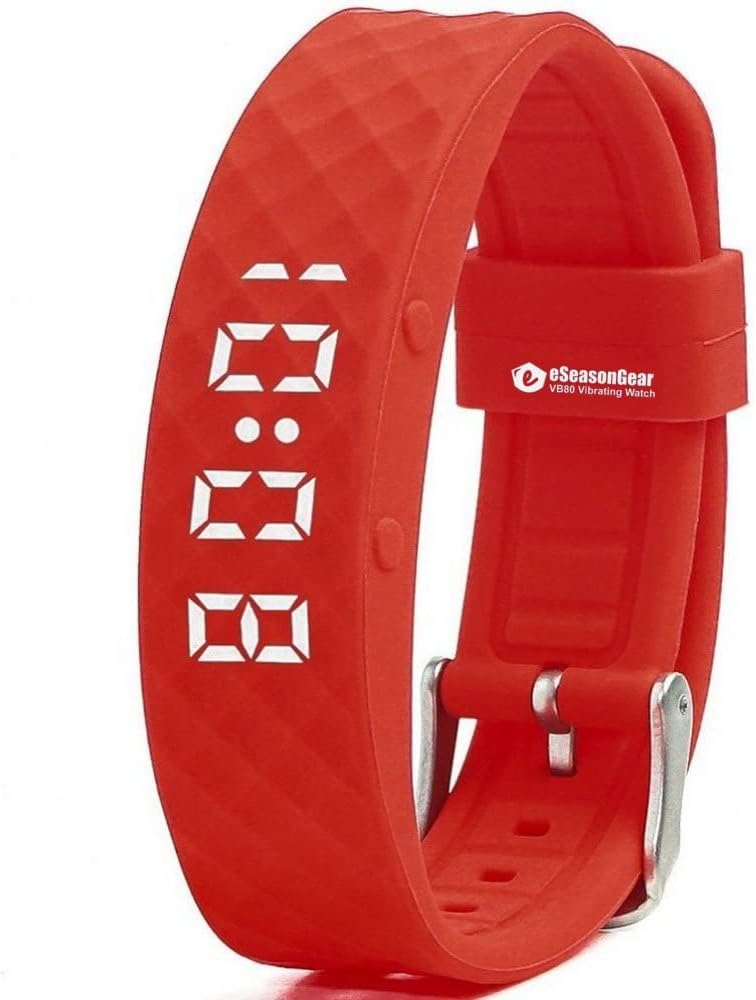 VB80 12 Alarm Vibrating Watch, Silent Vibration Shake Wake ADHD Medication Reminder