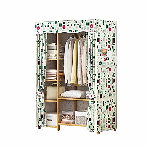 Armario de dormitorio portátil de tela con barra de suspensión de 165x35x93 cm