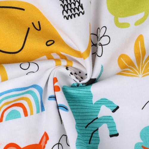 Image of HILEELANG Toddler Boy Summer Short Clothes Sets Cotton Crewneck Tees Shorts Pocket Adjustable Knite Shorts Playwear Sets