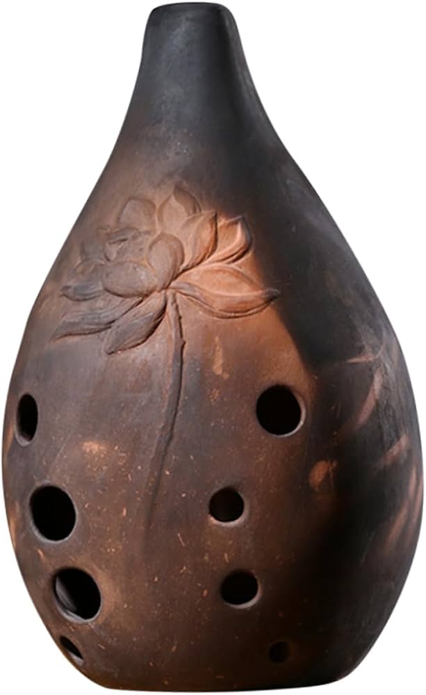 塤 中国の笛 C調 Xun シュン オカリナ 10穴 陶器製 美品 大きめ