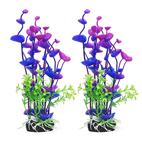Balacoo 2Pcs Fake Aquatic Plants Durable Emulational Plastic Artificial Seaweed Model Fake Aquatic Plants for Aquarium Fish Tank Decoration