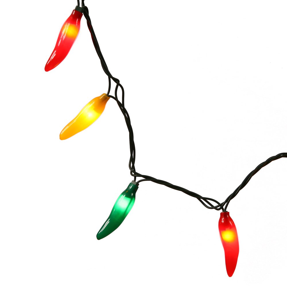 Vickerman 35 Red-Green-Yellow Mini Light Chili Pepper Set on Green Wire: A Fun but Fussy String Light for Themed Decor