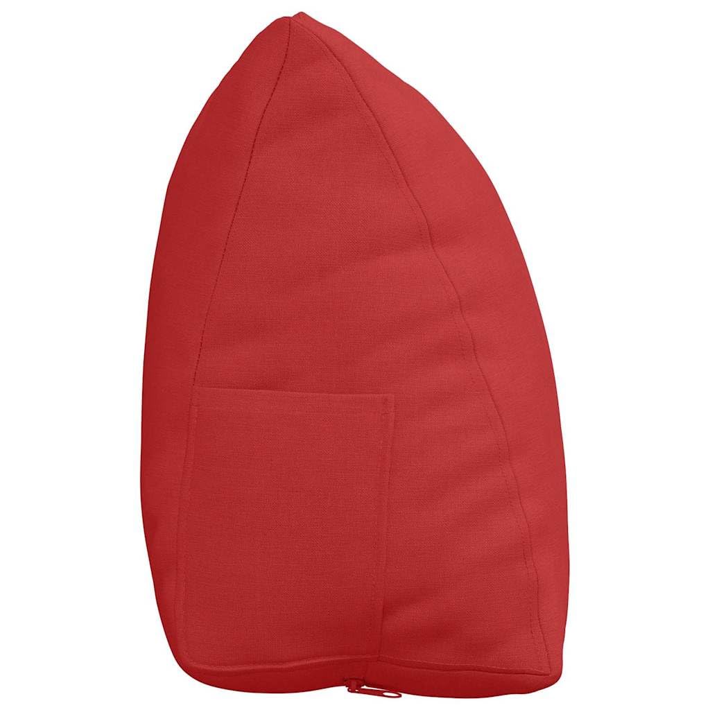 Rückenkissen Rot 45 x 20 x 35 cm Stoff mit abnehmbarem Bezug für Wohnzimmer, Schlafzimmer und Homeoffice, ergonomisch, stützend, für Nacken, Wirbelsäule und Lounge, langlebig