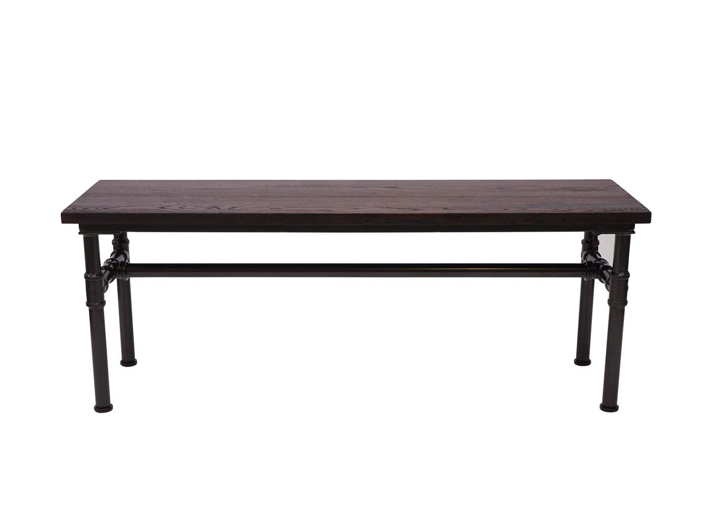 Mendler Banc HWC-H10b Design Industriel 120x35cm certifié Noir Marron