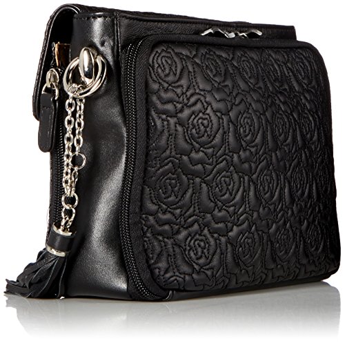 GTM Gun Tote'n Mamas Concealed Carry Rose Embroidered Lambskin Cross-Body, Black2