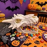 Seasons Large LED Light Up Dragon Skull Halloween Decoration, Color Changing Function for Halloween Candy Bowl, Desk Decor, Indoor and Outdoor Decorations