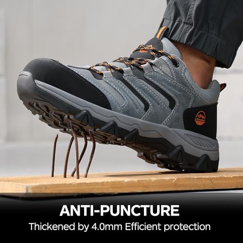 Image of Steel Toe Shoes for Women and Men, Lightweight Safety Work Shoes, Puncture Resistant Cushioned Low Top Work Sneakers for Warehouse Factory Construction