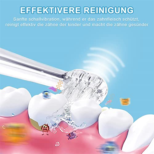 YUNCHI Elektrische Zahnbürste Kinder 0-6 Jahre mit weiß LED Licht, Smart Timer, Batteriebetrieben Baby Zahnbürste mit 4 weiche Ersatzbürstenköpfen, IPX7 Wasserdicht YC-K3 (Gelb Fuchs) – Bild 6