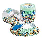 Hama Perlen 2053 Bügelperlen Dose Fahrzeuge mit ca. 4.000 bunten Midi Bastelperlen mit Durchmesser 5 mm im Farben Mix, 3 Stiftplatten, kreativer Bastelspaß für Groß und Klein, Mehrfarbig