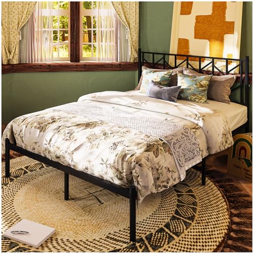 La mejor comparación de Bases Tubulares para Cama Matrimonial . 42 SIMPLE HOGAR Base Cama Matrimonial,Base de Cama Matrimonial con Metal,Recamara Matrimonial con Cabecero de Metal,Bases Cama con Soporte Lamas Metálicas,Tamaño es...