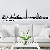 Wandkings Skyline - Deine Stadt wählbar - Dortmund - 125 x 27 cm - Wandaufkleber Wandsticker Wandtattoo