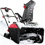 PowerSmart 40V Cordless Snow Blower, 21'' Cleaning Width/6'' Cleaning Depth Snow Blower with LED Light & 30 FT Throwing Distance, Battery and Charger Included,Perfect for Driveway,Garden, Deck,Garage