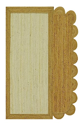 Tapis de salon résistant pour zone passante rectangulaire beige - 2