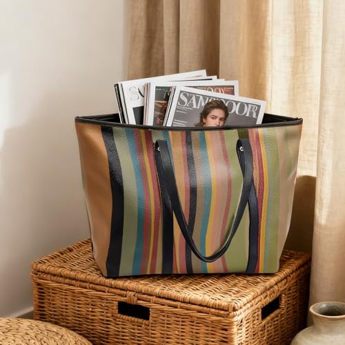 Bolso Tote grande de cuero genuino para mujer miniatura 3