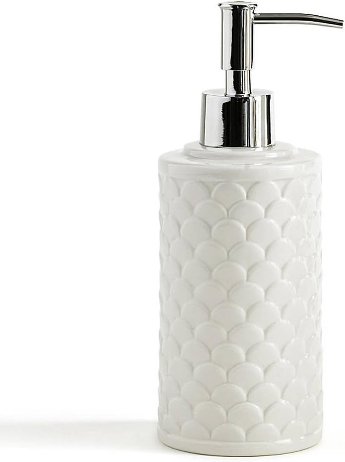 Kassatex Lotion Dispenser, Scala Bath Accessories | Embossed Porcelain