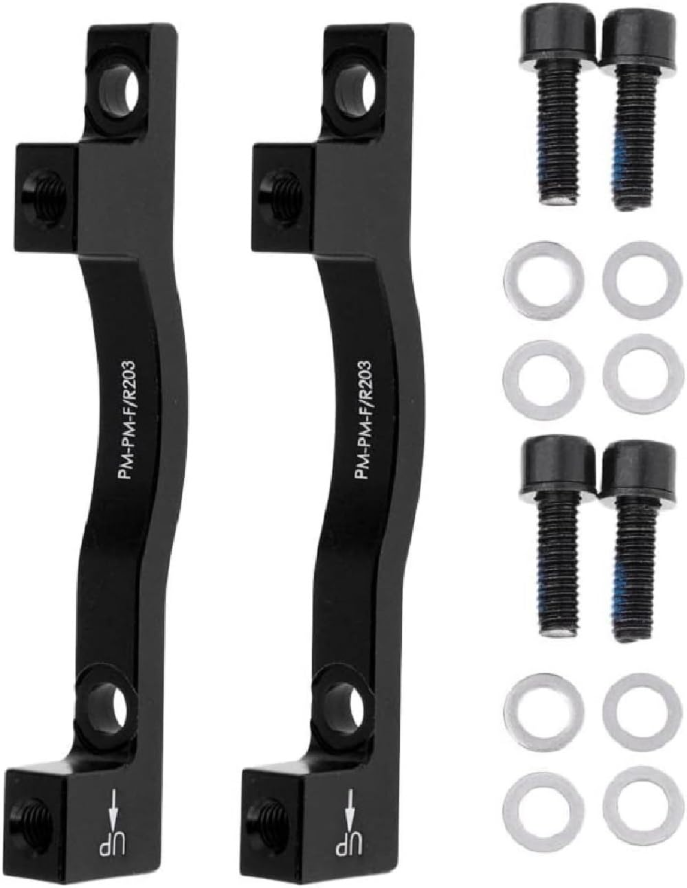 Generic Bike Bicycle Cycling Disc Brake Mount Adaptor for 203mm Front Caliper PM-PM-F/R203 (Black), Medium