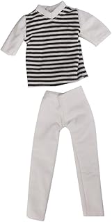 TOYANDONA Roupas De Brinquedo Roupas Com Listras Cruzadas Roupas De Boneca Príncipe Roupas De Bebê Listras Roupas Casuais Acessório De Brinquedo Roupas Causais De Brinquedo Um Terno De