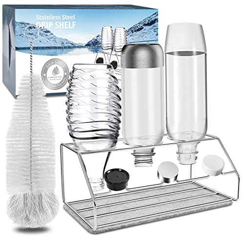 YAOMAISI Premium 304 Porte-Bouteille de Soda,pour Machine à Soda en Acier Inoxydable Crystal 2.0,Easy,Power, Pingouin,Étagère à Bouteille de Boisson Convient à Toutes Les Machines à Soda