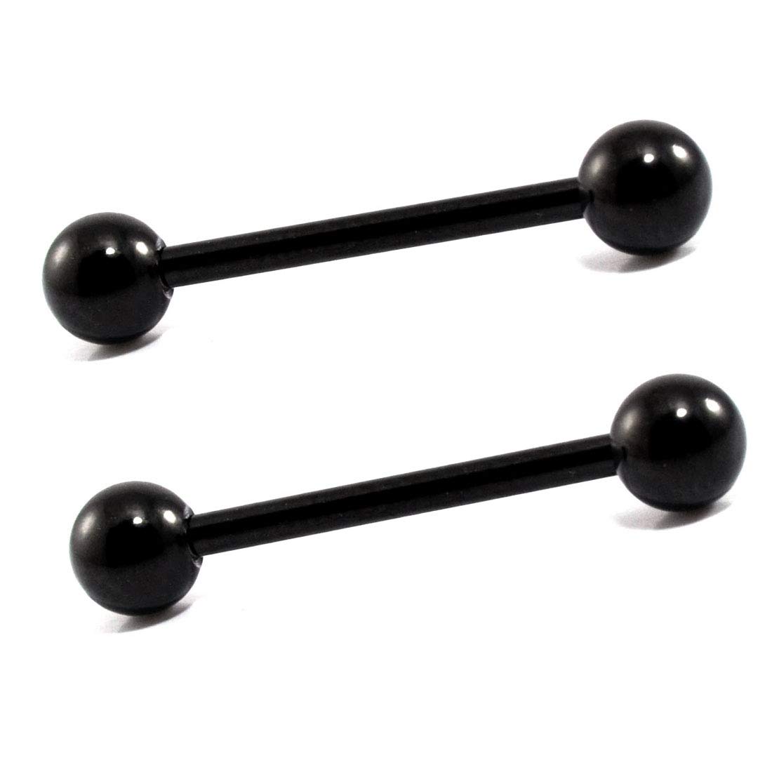 Gadgetsden 14 Gauge Surgical Steel Ring Barbell Tongue Piercing Body Jewellery (Black) (B07MMT8V76) Amazon Price History, Amazon Price Tracker