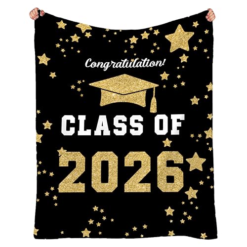 Mellowora Graduation Gifts Class of 2026 Blanket, PHD/College/Masters Degree Grad Gift Throw Blanket Senior Graduation Gifts for Women, High School Graduation Gifts Ideas for Her/Him — view 2