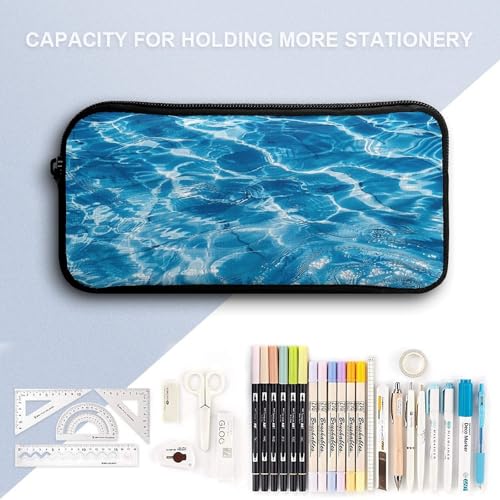Printed Backpack With Lunch Pack Storage Box Case Blue Water Ripples 3pcs Lightweight Travel Backpack4
