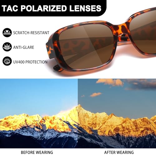 Image of HAOLOTA Polarized Sunglasses Over Glasses Women Wrap-Around Glasses Small Shapes Driving Fishing UV400 Protection