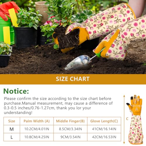 Ainiv Yellow Thorn-Proof Gardening Gloves for Women - Lightweight Yard and Outdoor Work Protection (Large) - Image 2
