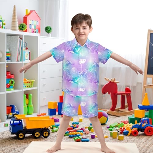 Image of visesunny Little Boys Short Sleeve T-Shirt Beach Shirts for kids children Casual Shorts Set Summer Clothes Outfits