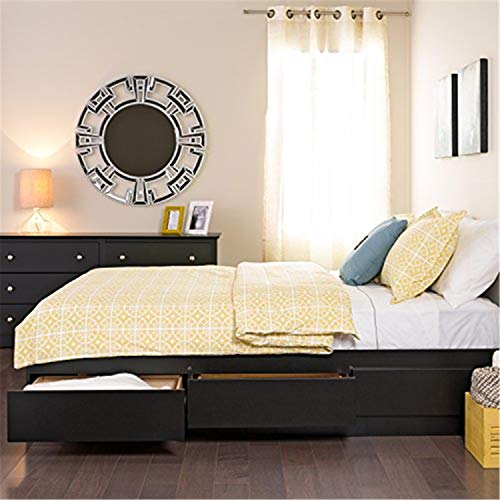 Prepac Mate's Queen 6-Drawer Minimalist Platform Storage Bed, Contemporary Queen Bed with Drawers 81.5