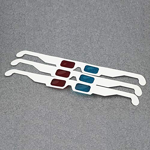 4Pcs Occhiali 3D universali in Carta Realizzati con cartoncino Bianco con Lenti Rosse e Ciano Adatto per Film Riviste TV Fumetti Anaglifi Video Internet Video e Immagini e Altro