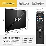 VIZIO 65-Inch V-Series 4K UHD LED HDR Smart TV with Apple AirPlay and Chromecast Built-in, Dolby Vision, HDR10+, HDMI 2.1, Auto Game Mode Low Latency Gaming, V655-J09, 2021 Model (Renewed) - Image 2
