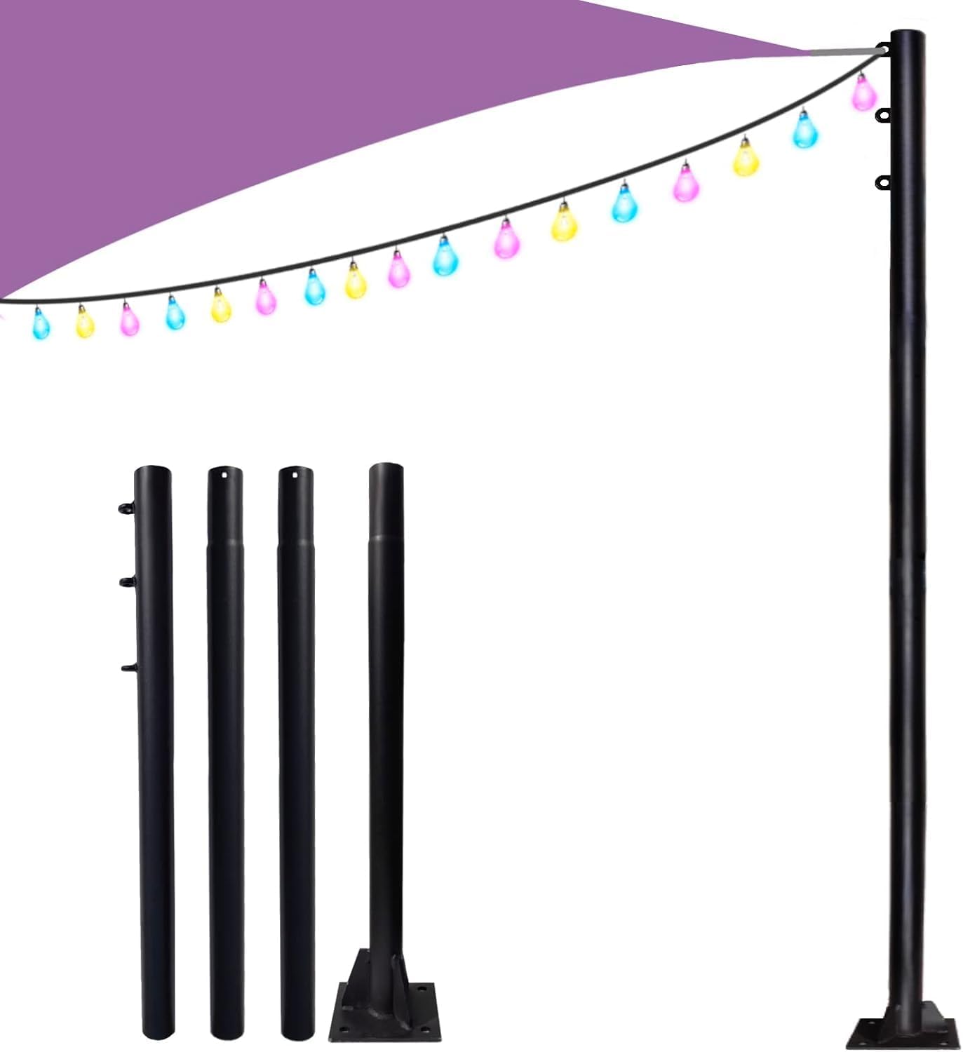 Sun Sail Shade Poles Heavy Duty Kit, 9 FT Outdoor Sun