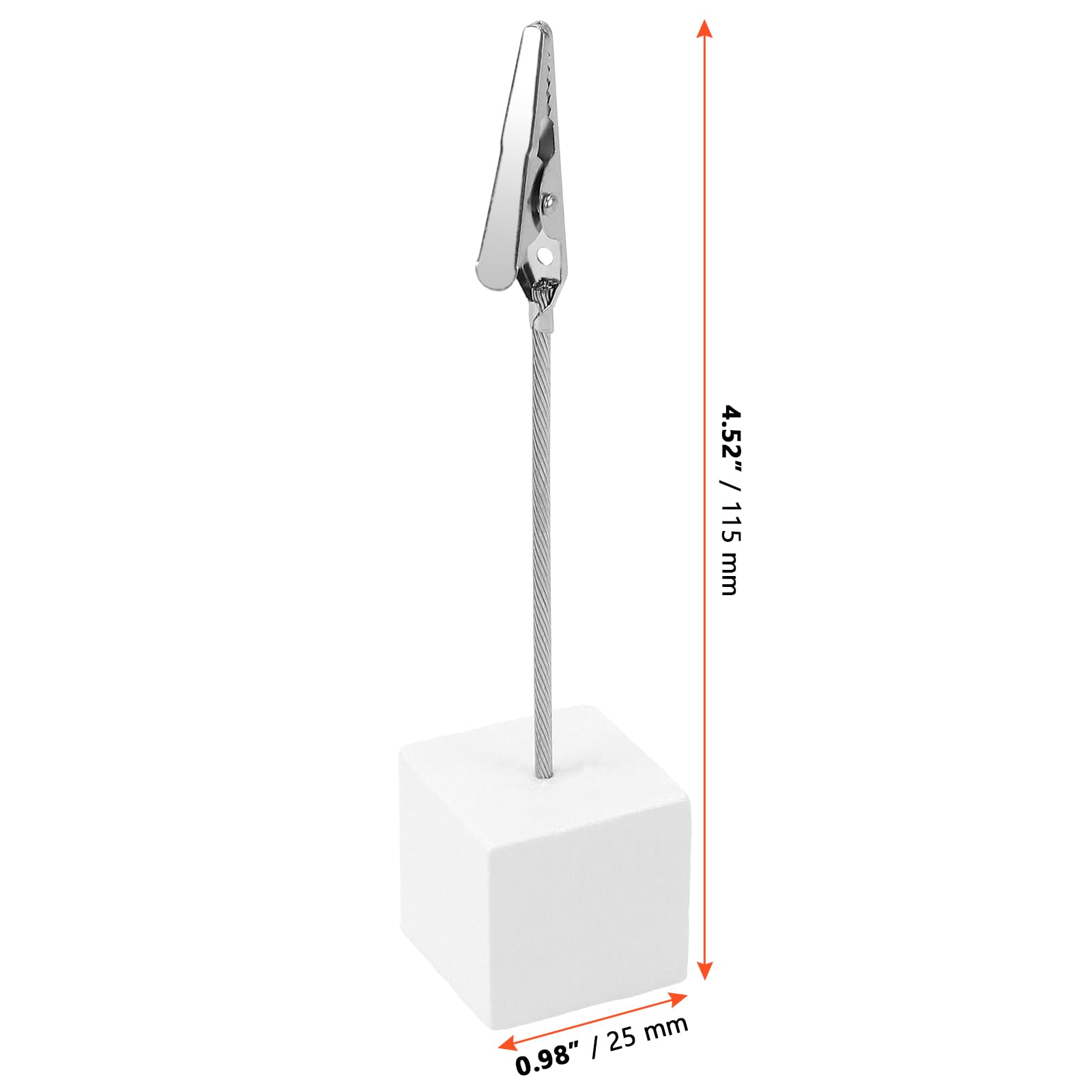 SINJEUN 40 sztuk drewnianych uchwytów na zdjęcia z klamerkami 2,5 x 11,5 cm memo clip stojak biała drewniana podstawa na zdjęcia i notatki