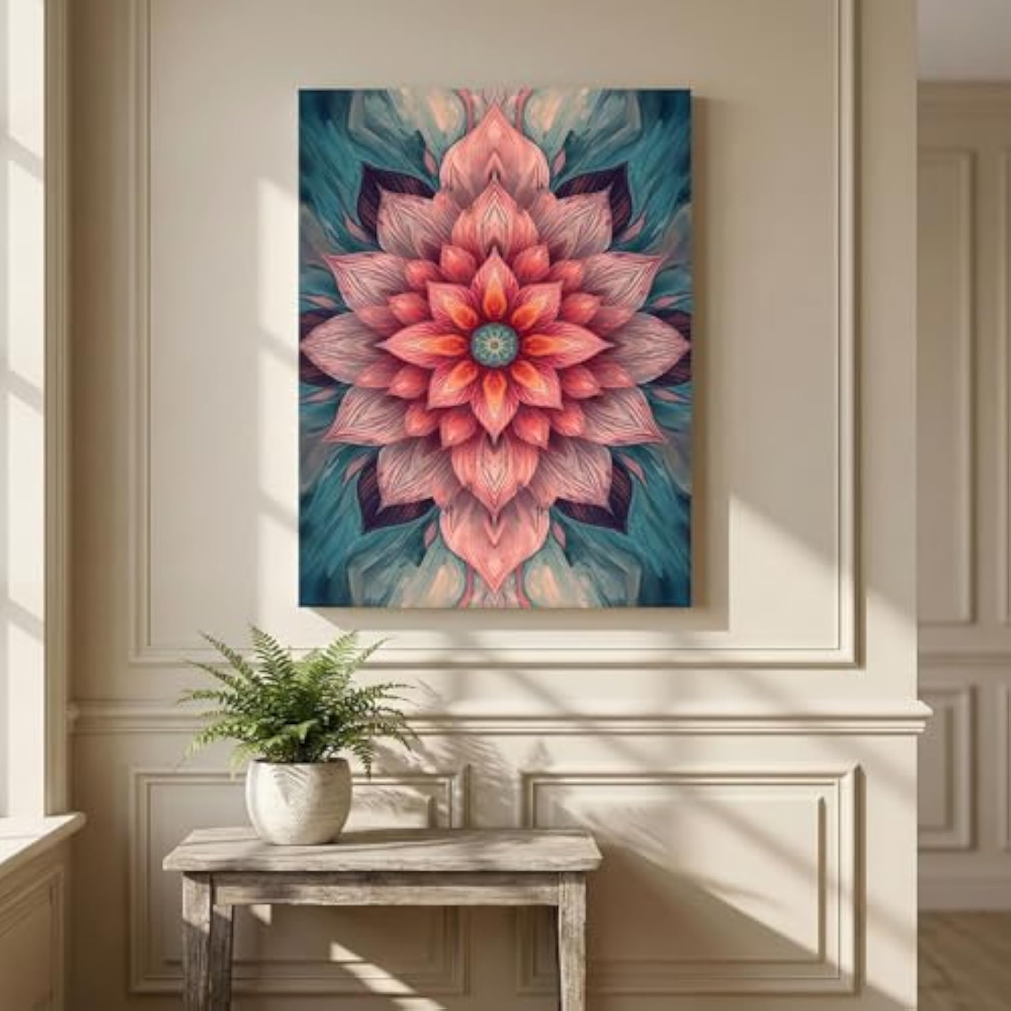 Mandala Flower Canvas Painting for Living Room