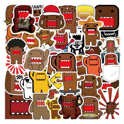 Generic 50pcs Domo Stickers Pack,Cute Cartoon Aesthetic Cats Party Decorations Waterproof Vinyl Children's Stickers for Water Bottle Laptops Travel Case Scrapbook Phone (Domo)