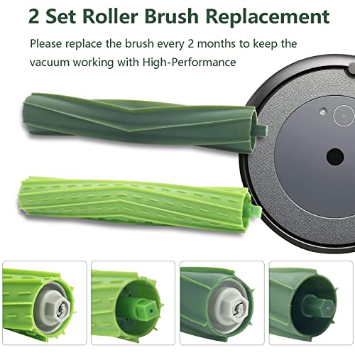 26 Replacement Parts For Irobot Roomba I7 I7+ I3 I3+ I4 I4+ I6 I6+ I8 I8+ J7 J7+/Plus E5 E6 E7 Robot Vacuum Accessories, 2 Multi-Surface Rubber Roller Brushes 8 Filters 8 Side Brushes 8 Vacuum Bags #TOP3