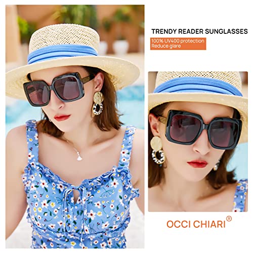 Image of OCCI CHIARI Oversized reading sunglasses for women 1.0 1.25 1.5 1.75 2.0 2.25 2.5 2.75 3.0 3.5
