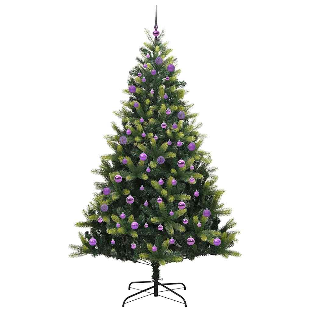 Sztuczna składana choinka zielona, 240 cm, z 300 diodami LED, realistyczne końcówki z polietylenu, wytrzymały metalowy stojak do użytku wewnątrz i na zewnątrz
