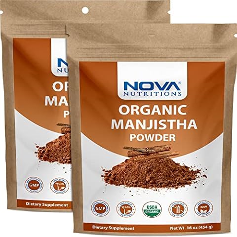2 Pack Nova Nutritions Certified Organic Manjistha Powder 16 OZ (454 gm) Cover