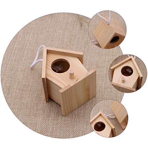 BESPORTBLE 5 Unidades de Casa de Pássaros de Madeira Inacabada Casa de Pássaros de Madeira Pintura N