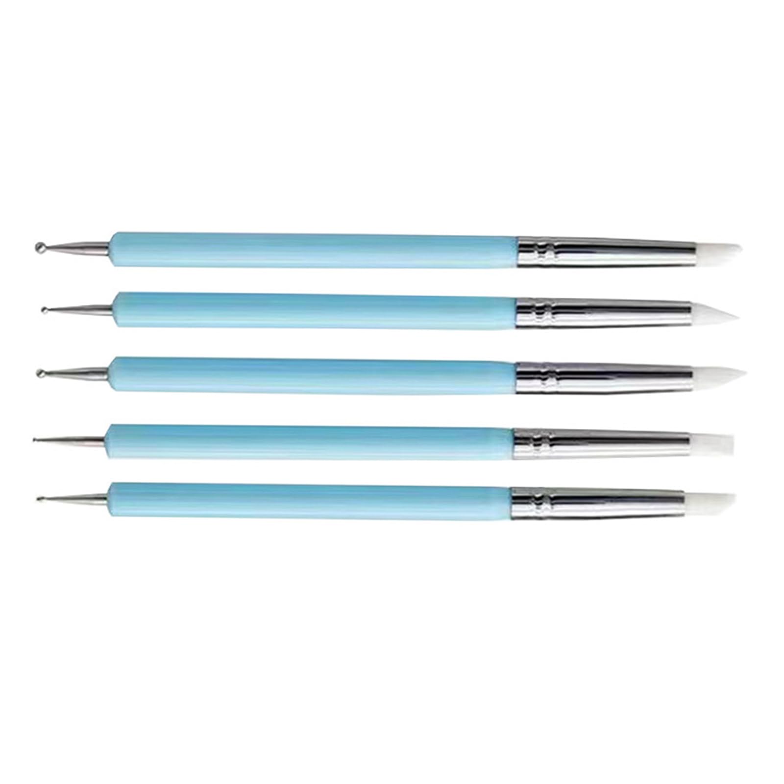 JTQYFI 5Pcs Silicone Clay Sculpting Tool Modeling Dotting Tool Pottery Embossing Tools for Rock, Nails, Blending, Drawing, Modeling Drawing Styling Dot