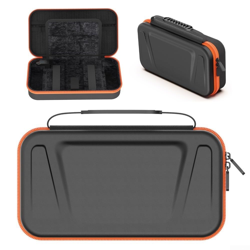 Custodia da viaggio per Nintendo Switch 2 con power bank da 10000 mAh, custodia rigida in EVA con porta di ricarica, contiene 12 carte da gioco, nera