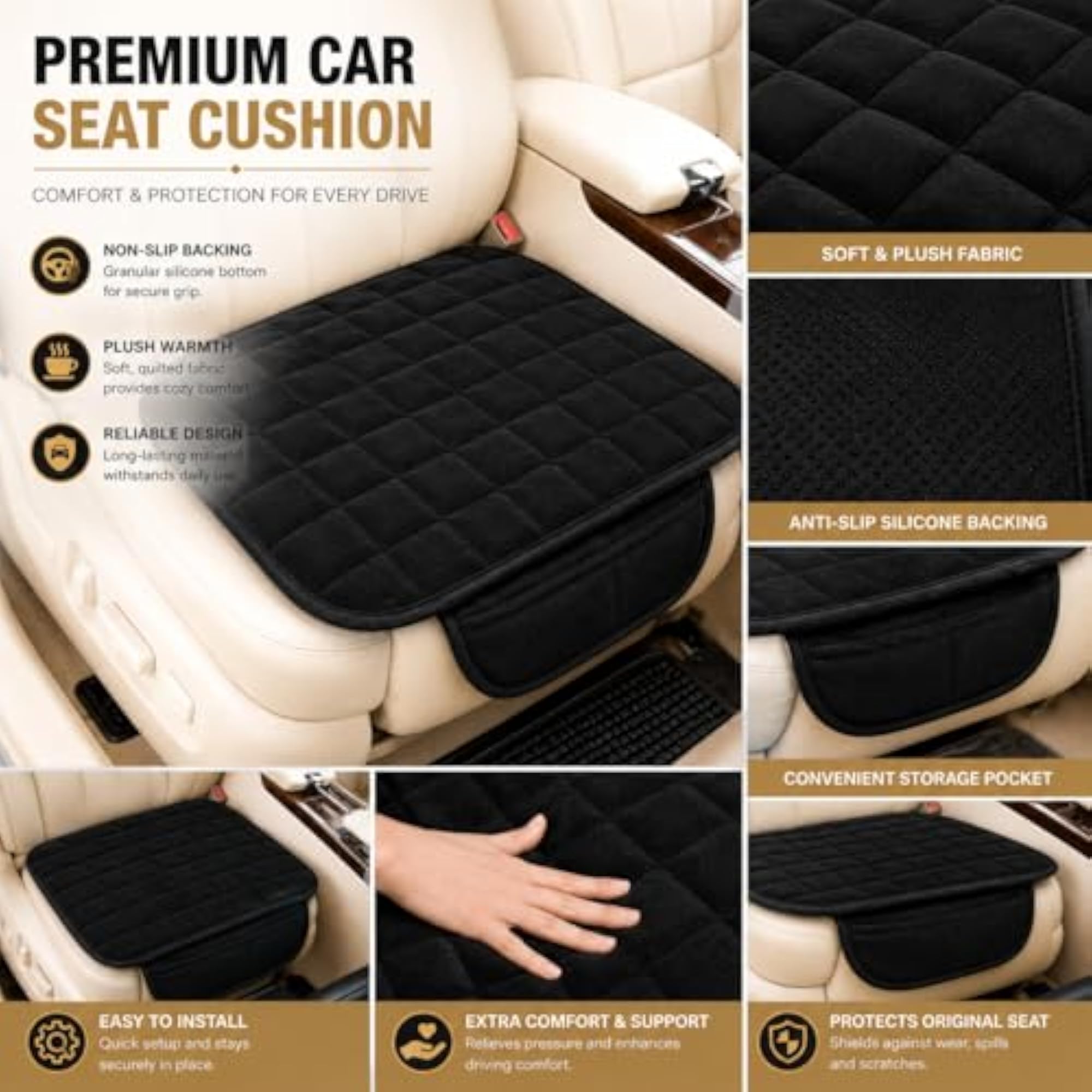 Memory Foam Car Seat Cushion for Comfort